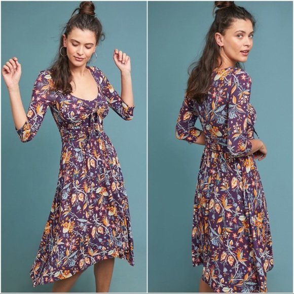 Anthropologie Dresses & Skirts - Maeve - Anthropologie Beloved Purple Floral Dress